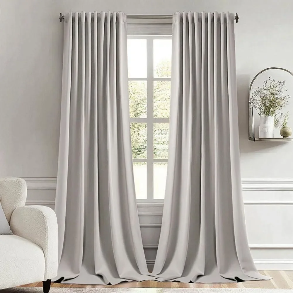 Brand New - Miulee Stone Extra-Long Blackout Curtains – Set of 2